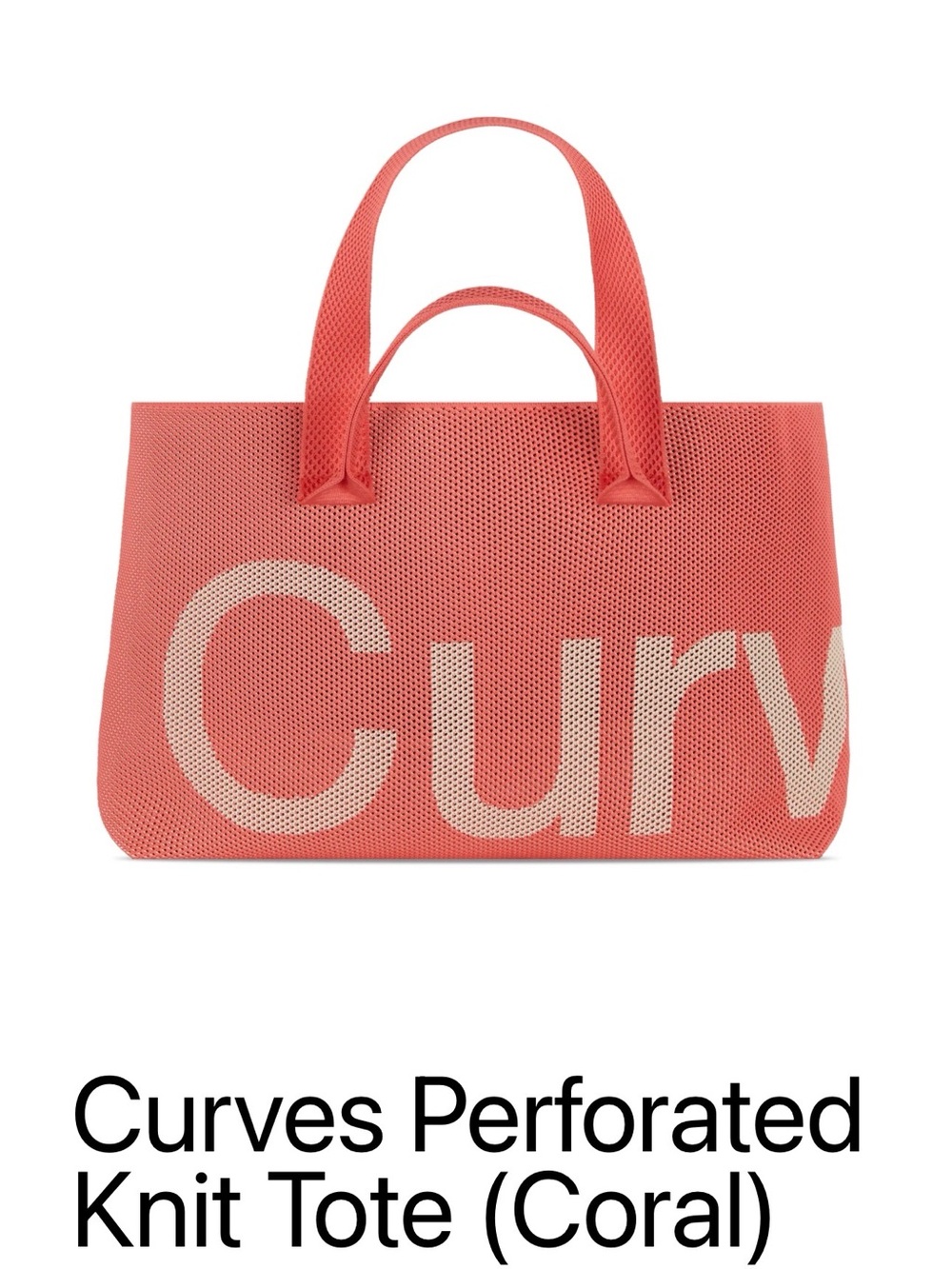 Curves Perforated Knit Tote - Coral Pink